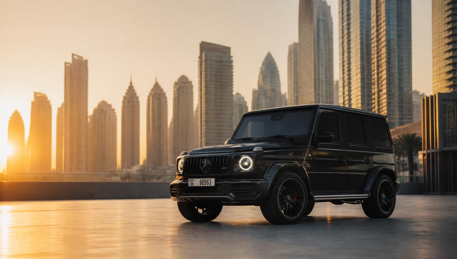 Premium SUV at golden hour in the UAE